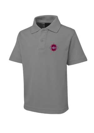 Our Lady Of The Rosary Short Sleeve Polo Grey